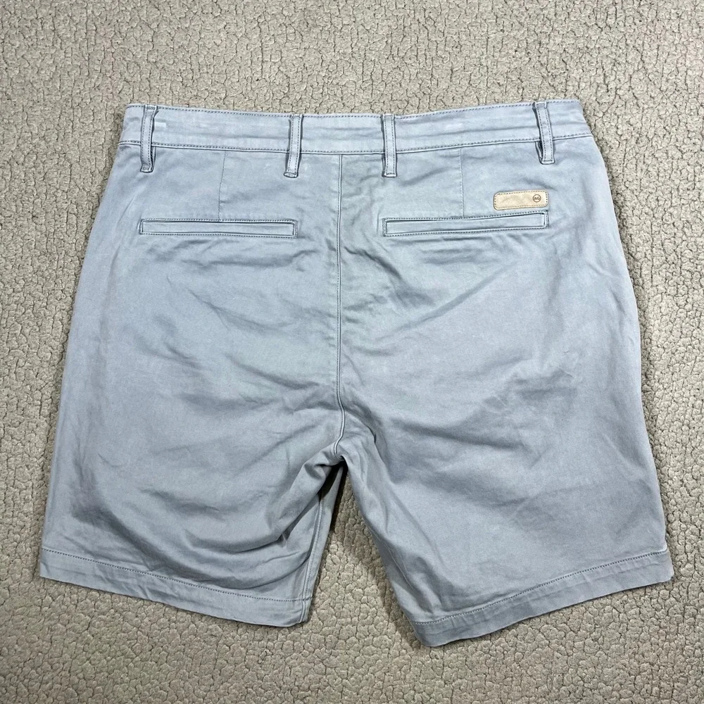 AG Adriano Goldschmied Wanderer Shorts Mens 34 Light Blue Grey Stretch Chino